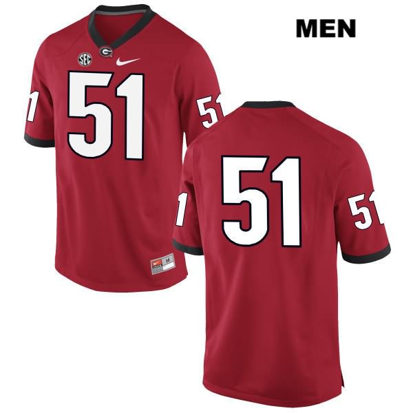 Georgia Bulldogs Men's David Marshall #51 NCAA No Name Authentic Red Nike Stitched College Football Jersey BSG1156EN